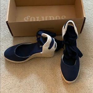 Soludos navy espadrilles never before worn!!